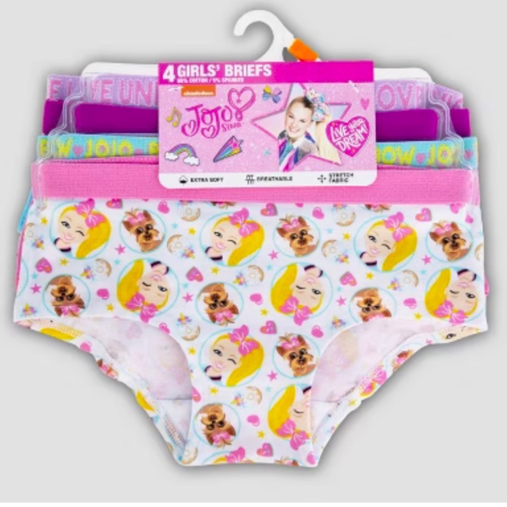 JoJo Siwa Girls' Briefs Set - Pink, Purple, White